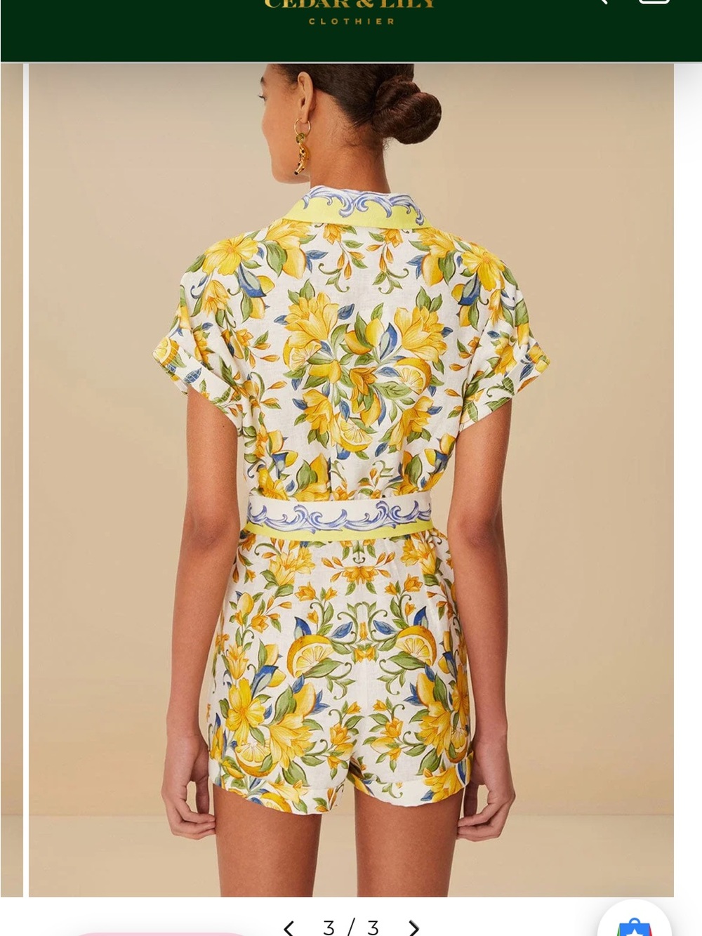 $210 FARM Rio Sicily Scarf romper size M current season Belted 100% Linen lotus - Picture 5 of 10